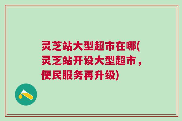 灵芝站大型超市在哪(灵芝站开设大型超市，便民服务再升级)