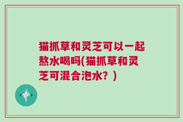 猫抓草和灵芝可以一起熬水喝吗(猫抓草和灵芝可混合泡水？)