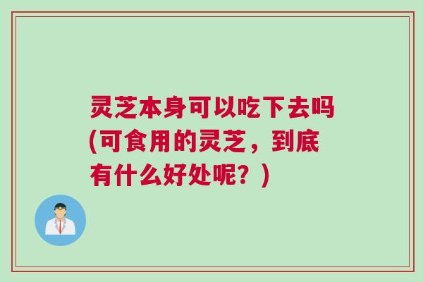 灵芝本身可以吃下去吗(可食用的灵芝，到底有什么好处呢？)