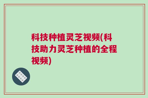 科技种植灵芝视频(科技助力灵芝种植的全程视频)