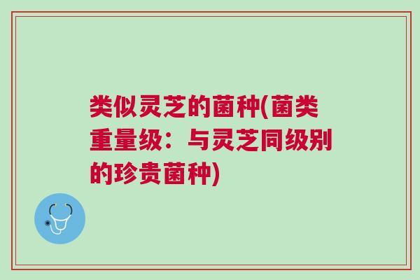 类似灵芝的菌种(菌类重量级：与灵芝同级别的珍贵菌种)