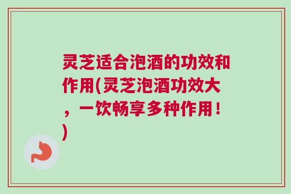 灵芝适合泡酒的功效和作用(灵芝泡酒功效大，一饮畅享多种作用！)