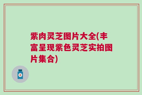 紫肉灵芝图片大全(丰富呈现紫色灵芝实拍图片集合)
