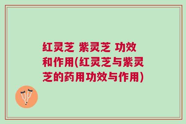 红灵芝 紫灵芝 功效和作用(红灵芝与紫灵芝的药用功效与作用)