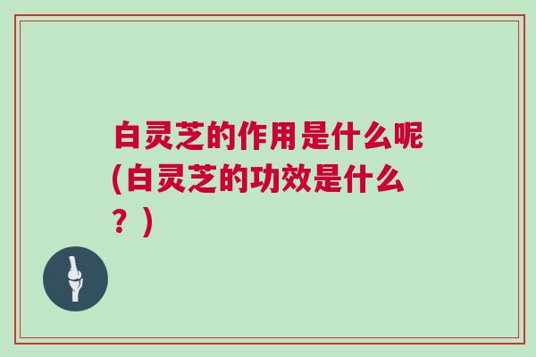 白灵芝的作用是什么呢(白灵芝的功效是什么？)