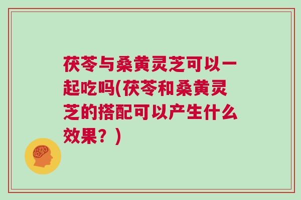茯苓与桑黄灵芝可以一起吃吗(茯苓和桑黄灵芝的搭配可以产生什么效果？)