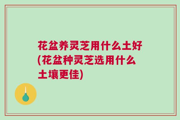 花盆养灵芝用什么土好(花盆种灵芝选用什么土壤更佳)