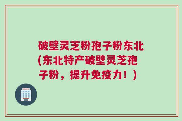 破壁灵芝粉孢子粉东北(东北特产破壁灵芝孢子粉，提升免疫力！)