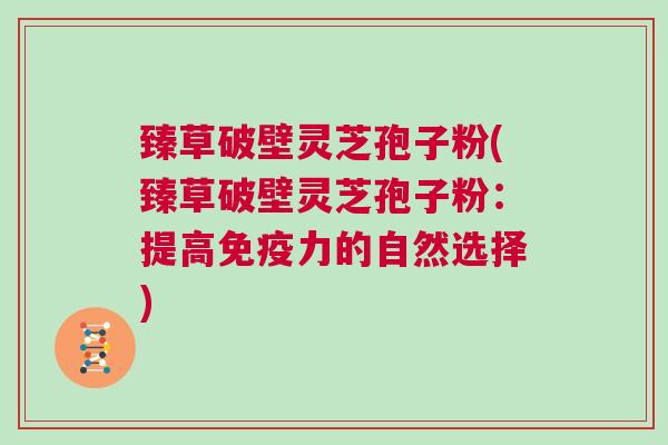 臻草破壁灵芝孢子粉(臻草破壁灵芝孢子粉：提高免疫力的自然选择)
