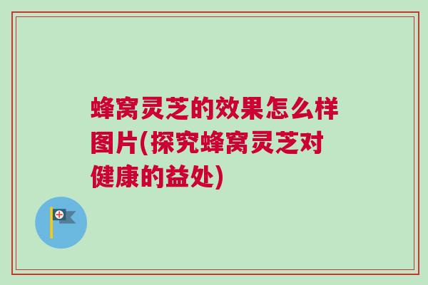 蜂窝灵芝的效果怎么样图片(探究蜂窝灵芝对健康的益处) 蜂窝灵芝的效果怎么样图片(探究蜂窝灵芝对健康的益处)