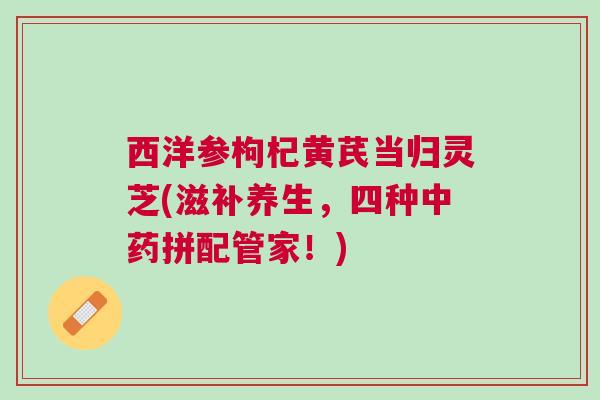 西洋参枸杞黄芪当归灵芝(滋补养生,四种拼配管家!) 西洋参枸杞黄芪当归灵芝(滋补养生,四种拼配管家!)