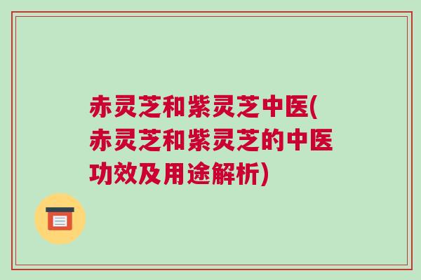 赤灵芝和紫灵芝中医(赤灵芝和紫灵芝的中医功效及用途解析)