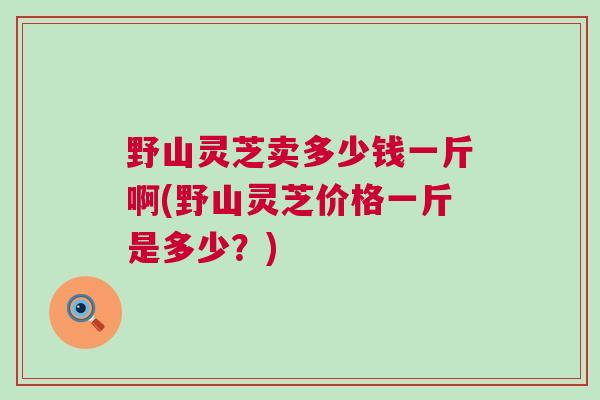 野山灵芝卖多少钱一斤啊(野山灵芝价格一斤是多少？)