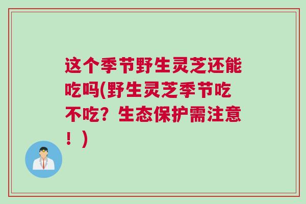 这个季节野生灵芝还能吃吗(野生灵芝季节吃不吃？生态保护需注意！)