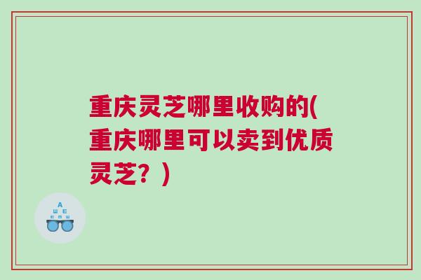 重庆灵芝哪里收购的(重庆哪里可以卖到优质灵芝？)