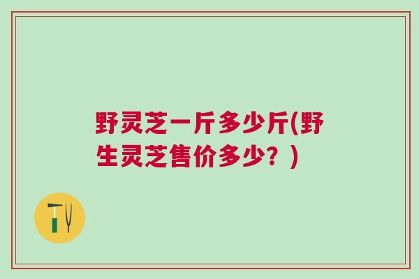 野灵芝一斤多少斤(野生灵芝售价多少?) 野灵芝一斤多少斤(野生灵芝售价多少?)