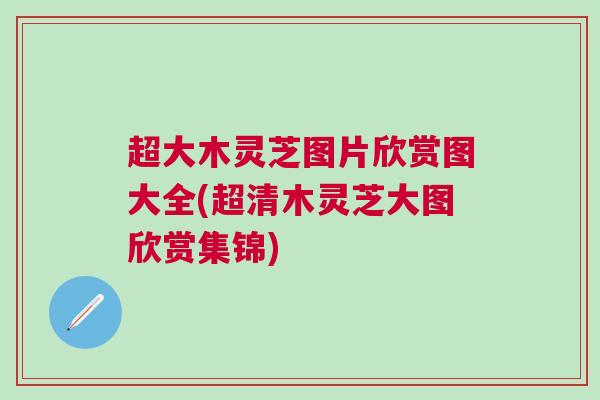超大木灵芝图片欣赏图大全(超清木灵芝大图欣赏集锦)