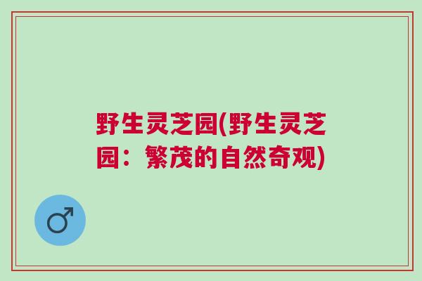 野生灵芝园(野生灵芝园：繁茂的自然奇观)