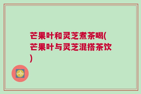 芒果叶和灵芝煮茶喝(芒果叶与灵芝混搭茶饮)