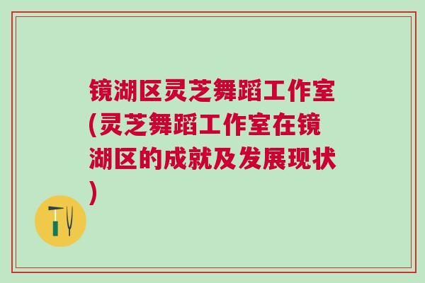 镜湖区灵芝舞蹈工作室(灵芝舞蹈工作室在镜湖区的成就及发展现状)