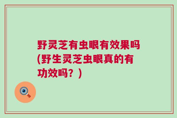 野灵芝有虫眼有效果吗(野生灵芝虫眼真的有功效吗？)