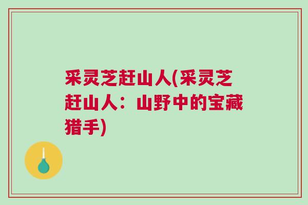 采灵芝赶山人(采灵芝赶山人：山野中的宝藏猎手)
