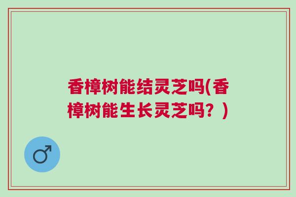 香樟树能结灵芝吗(香樟树能生长灵芝吗?) 香樟树能结灵芝吗(香樟树能生长灵芝吗?)