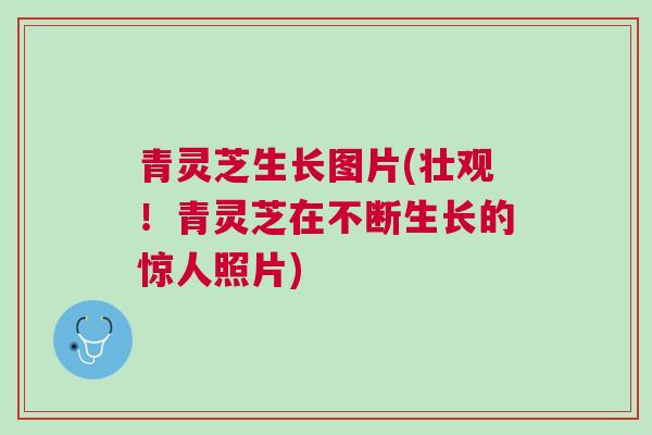 青灵芝生长图片(壮观！青灵芝在不断生长的惊人照片)