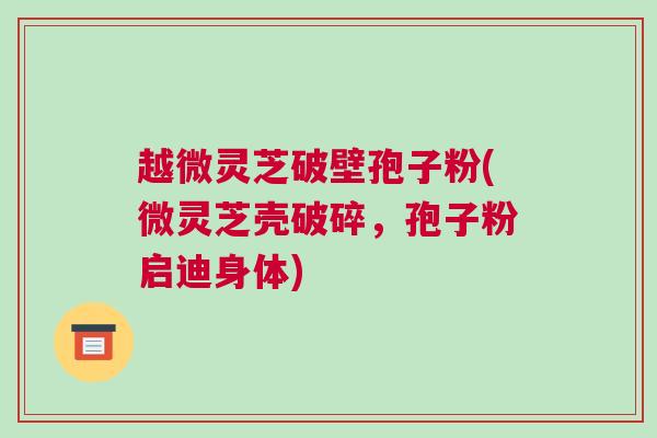 越微灵芝破壁孢子粉(微灵芝壳破碎，孢子粉启迪身体)