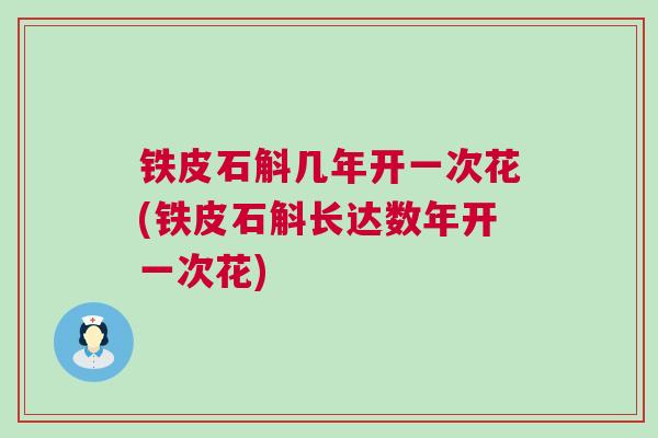 铁皮石斛几年开一次花(铁皮石斛长达数年开一次花)
