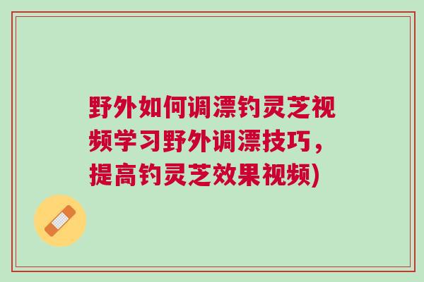 野外如何调漂钓灵芝视频学习野外调漂技巧，提高钓灵芝效果视频)
