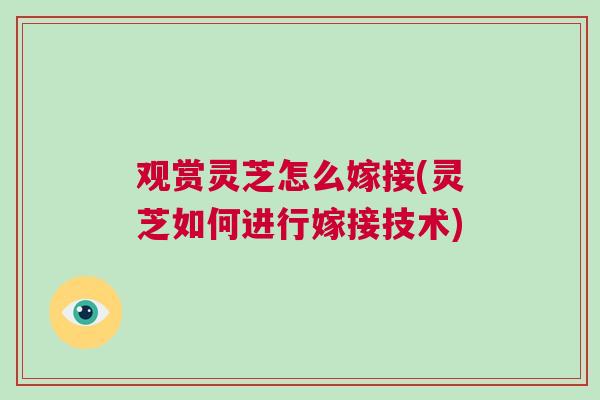 观赏灵芝怎么嫁接(灵芝如何进行嫁接技术)
