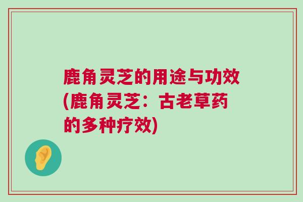 鹿角灵芝的用途与功效(鹿角灵芝：古老草药的多种疗效)