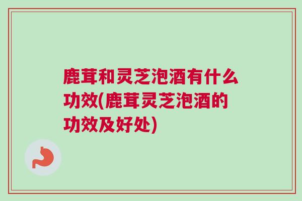 鹿茸和灵芝泡酒有什么功效(鹿茸灵芝泡酒的功效及好处)