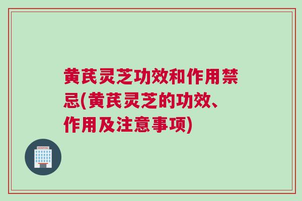 黄芪灵芝功效和作用禁忌(黄芪灵芝的功效、作用及注意事项)