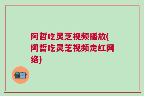 阿哲吃灵芝视频播放(阿哲吃灵芝视频走红网络)