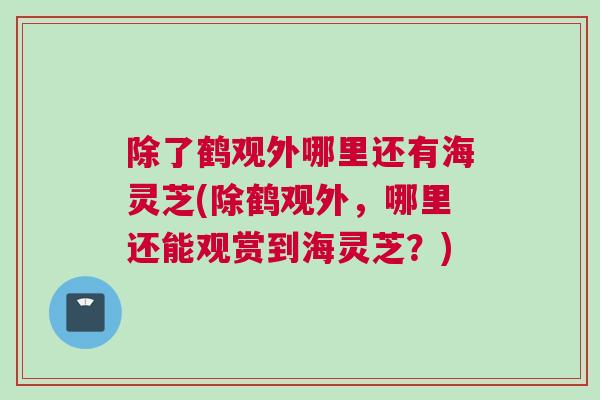 除了鹤观外哪里还有海灵芝(除鹤观外，哪里还能观赏到海灵芝？)