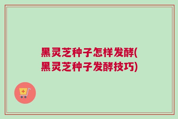 黑灵芝种子怎样发酵(黑灵芝种子发酵技巧)