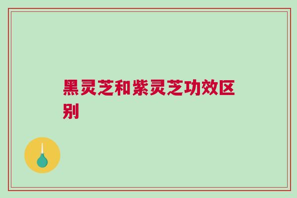 黑灵芝和紫灵芝功效区别