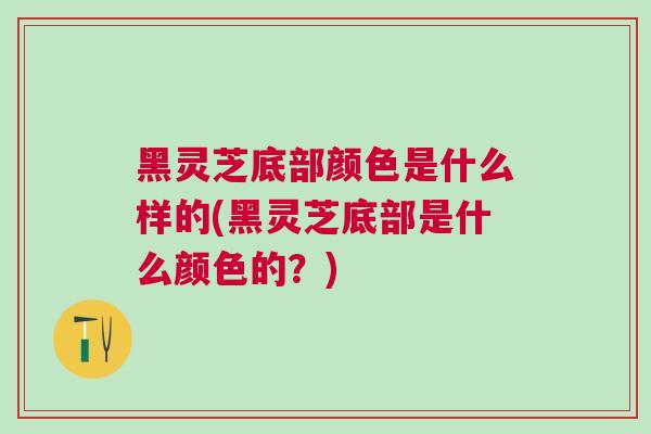 黑灵芝底部颜色是什么样的(黑灵芝底部是什么颜色的？)