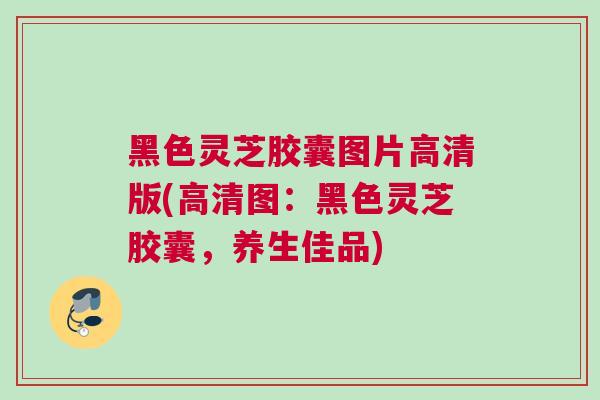 黑色灵芝胶囊图片高清版(高清图：黑色灵芝胶囊，养生佳品)