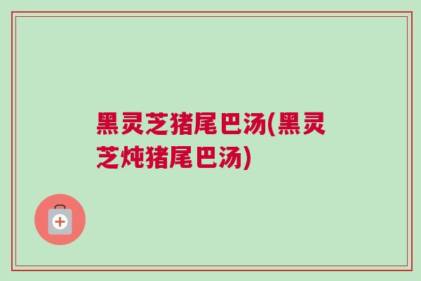 黑灵芝猪尾巴汤(黑灵芝炖猪尾巴汤) 黑灵芝猪尾巴汤(黑灵芝炖猪尾巴汤)