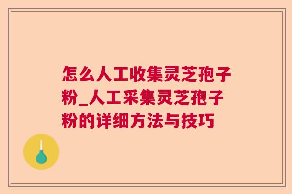 怎么人工收集灵芝孢子粉_人工采集灵芝孢子粉的详细方法与技巧