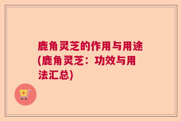 鹿角灵芝的作用与用途(鹿角灵芝：功效与用法汇总)