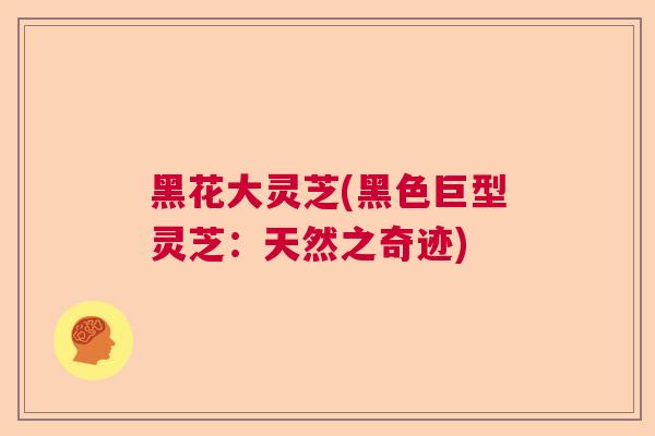 黑花大灵芝(黑色巨型灵芝：天然之奇迹)