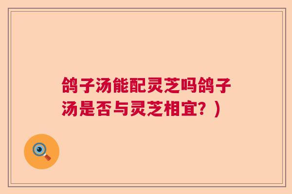 鸽子汤能配灵芝吗鸽子汤是否与灵芝相宜？)