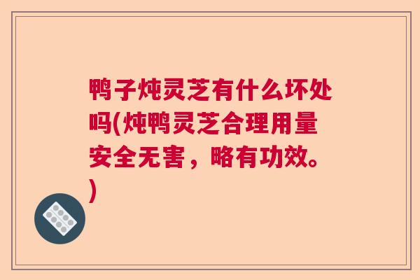鸭子炖灵芝有什么坏处吗(炖鸭灵芝合理用量安全无害，略有功效。)