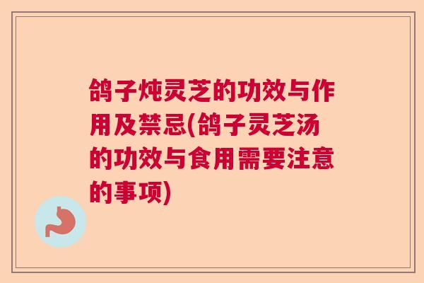 鸽子炖灵芝的功效与作用及禁忌(鸽子灵芝汤的功效与食用需要注意的事项)