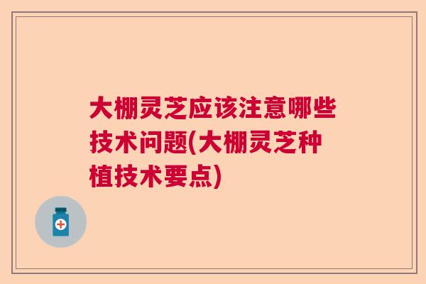 大棚灵芝应该注意哪些技术问题(大棚灵芝种植技术要点)