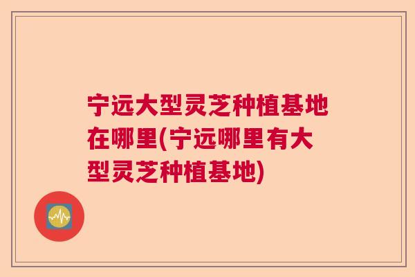宁远大型灵芝种植基地在哪里(宁远哪里有大型灵芝种植基地)